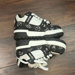 Louis Vuitton Black & White Kids Chunky Lace-Up Sneakers